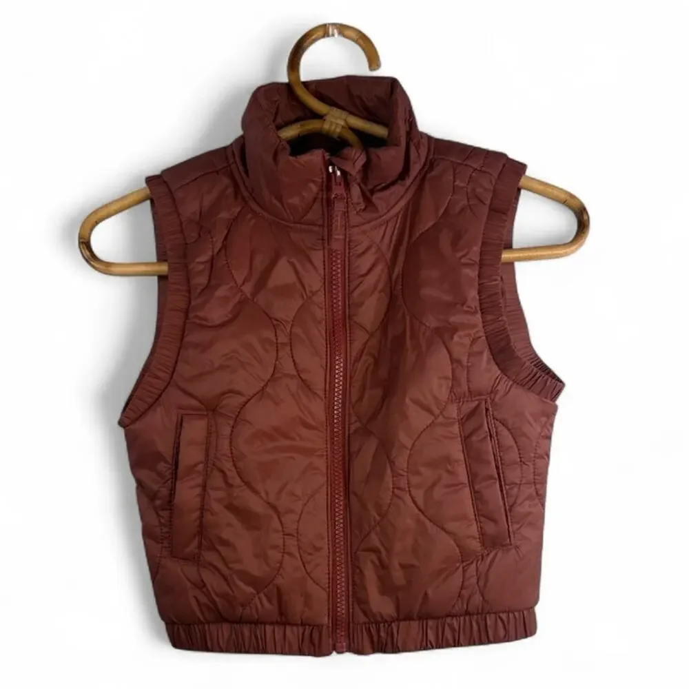 Old Navy Quilted Kids Girls Vest - Brown/Rust size XS